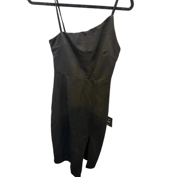 Lulus Women's Black Asymmetric Cross Backless Spaghetti Straps Mini Dress Size M - Picture 7 of 7